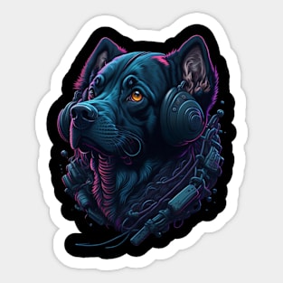 Dog rocking out Sticker